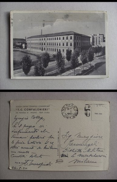 Cartolina / postcard Scuola Statale Femminile Commerciale "T.C. CONFALONIERI" - …