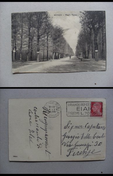 Cartolina / postcard MONZA - Regio Parco 1940