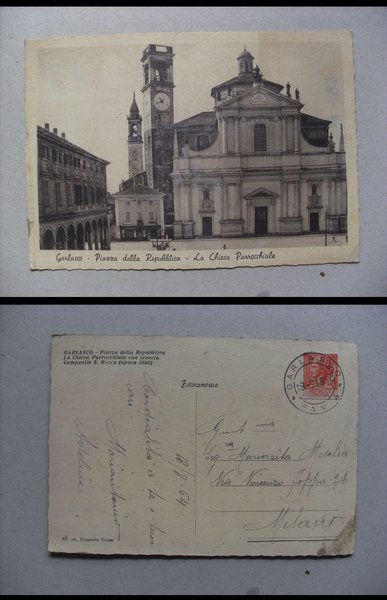 Cartolina / postcard Garlasco (Pavia) Piazza della Repubblica - La …