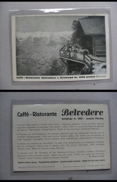 Cartolina / postcard Caffè - Ristorante Belvedere. Avelengo presso MERANO