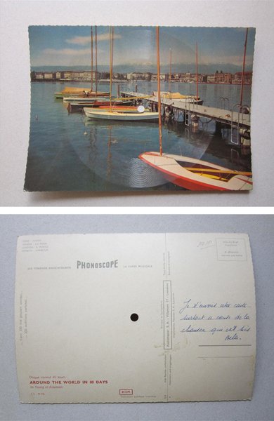 Cartolina musicale Disque 45 Tours "Ginevra il Porto - Around …