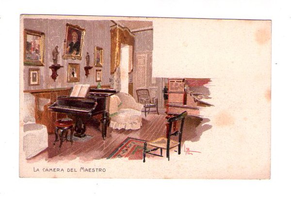 Cartolina / postcard La Camera del Maestro (Giuseppe Verdi - …