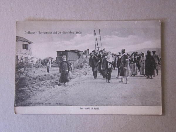 Cartolina Reggio Calabria "PELLARO - Terremoto 28 Dicembre 1908. Trasporti …