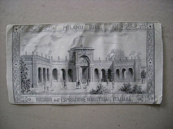 Piccolo arazzo MILANO 1881. Ricordo dell´Esposizione Industriale Italiana