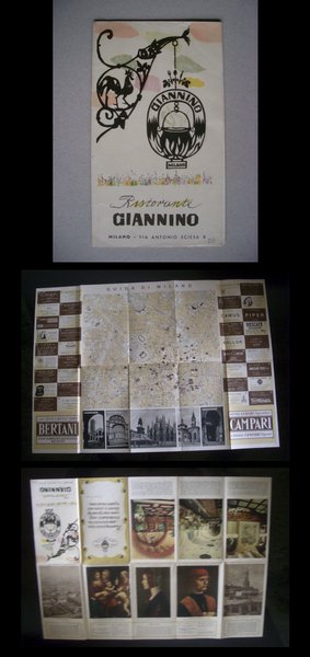 Depliant Ristorante GIANNINO Milano. All'interno Guida della città con cartina …