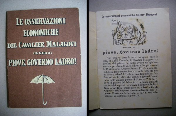 Volume propaganda Pro Democrazia Cristiana "Osservazione Economiche del Cavalier Malagovi" …