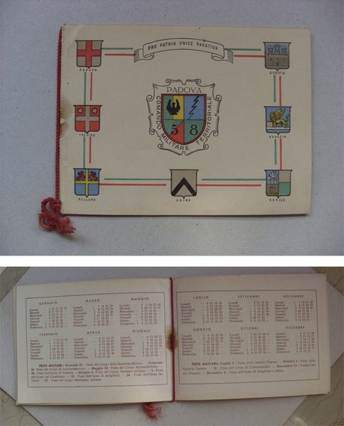 Calendario "Comando Militare Territoriale PADOVA - 1949" Bandiere Militari Decorate …