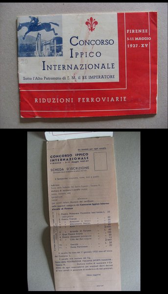 Programma Concorso Ippico Internazionale. Patronato Sua Maestà RE IMPERATORE. FIRENZE …