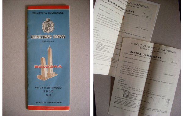Depliant CONCORSO IPPICO NAZIONALE BOLOGNA - Primavera Bolognese 1935. Ippodromo …