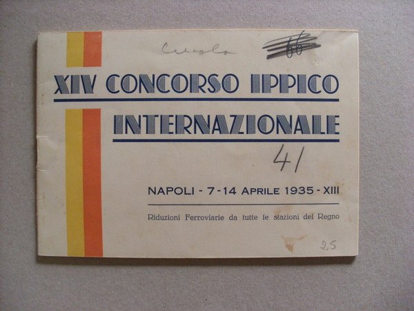Volume / programma "XIV Concorso Ippico Internazionale NAPOLI 1935"