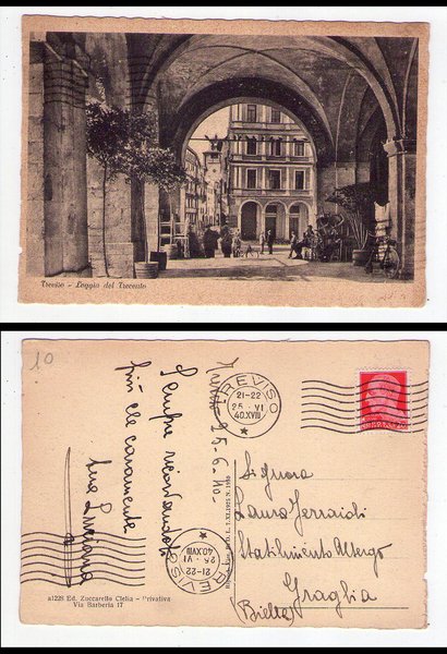 Cartolina / postcard TREVISO - Loggia del Trecento. 1940