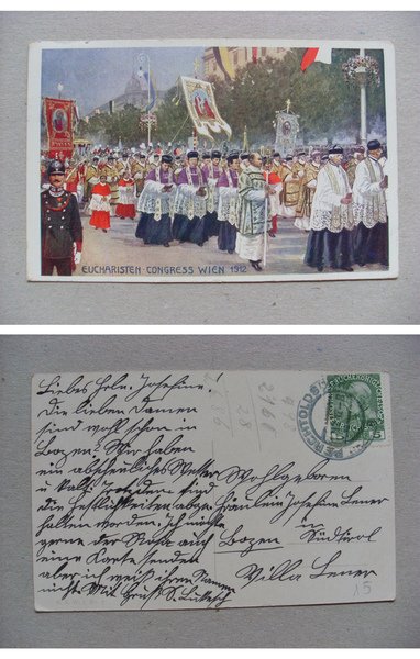 Cartolina / postcard Eucharisten Congress Wien 1912 - XXIII Congresso …