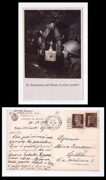 Cartolina / postcard "La Madonnina del Duomo in terra sovietica" …