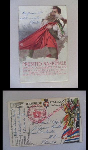 Cartolina PRESTITO NAZIONALE - 1° Autoreparto di Marcia. R.Esercito Italiano. …