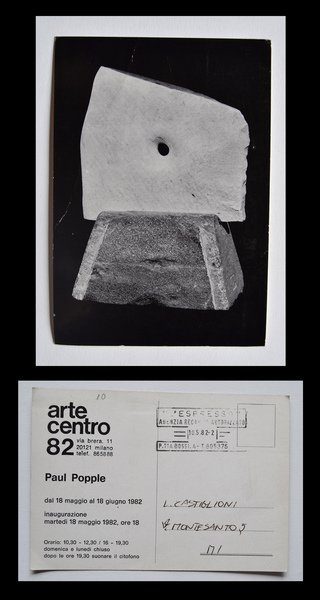 Cartolina invito PAUL POPPLE 1982 - Arte Centro 82 Milano