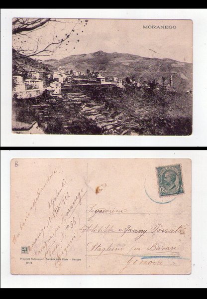 Cartolina / postcard MORANEGO (Genova) 1915 circa.