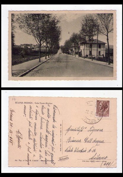Cartolina / postcard Besana Brianza (Monza Brianza) Viale Dante Alighieri. …