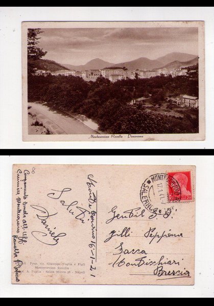 Cartolina / postcard Montecorvino Rovella (Salerno) Panorama. 1941