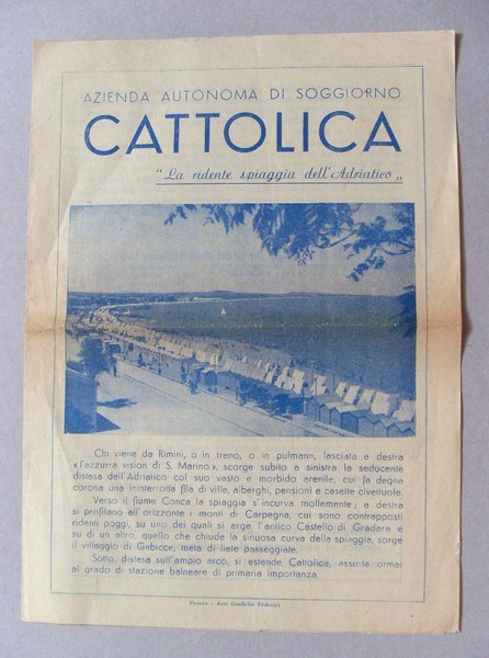 Brochure "Azienda Autonoma di Soggiorno CATTOLICA" 1950