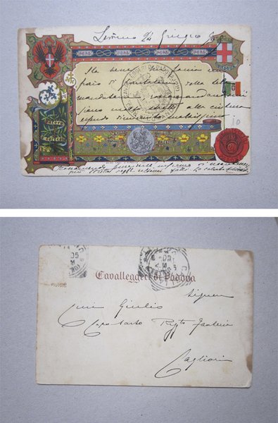 Cartolina Reggimenti 21°Battaglione Cavalleggieri PADOVA 1909
