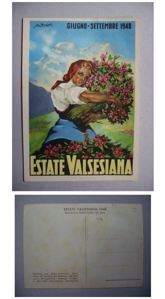 Cartolina / postcard Estate Valsesiana (Valsesia) 1948