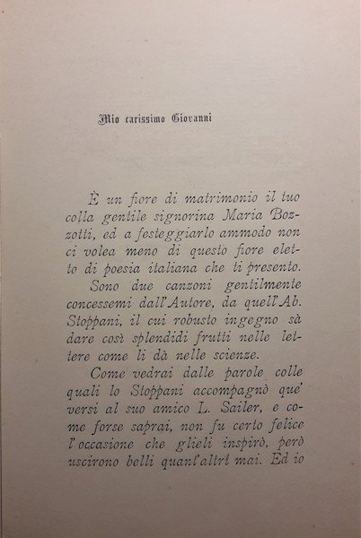 *STOPPANI ANTONIO: Nelle faustissime nozze Rossi - Bozzotti. Ricordo del …