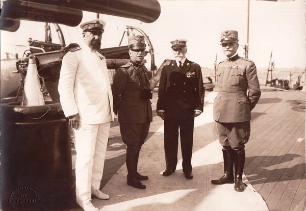 Fotografia originale di Vittorio Emanuele III con Ammiragli Bonaldi Thaon …