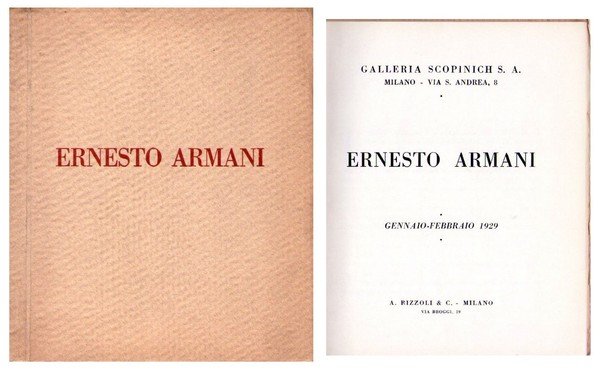 Ernesto Armani. Galleria Scopinich Milano 1929.