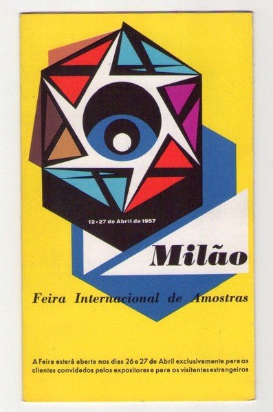 Depliant Feira de Milão - Fiera di Milano 1957. Grafico …