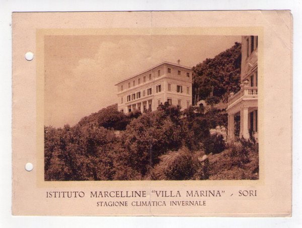 Istituto Marcelline Villa Marina Sori. Depliant pubblicitario. s.d. (anni '30).