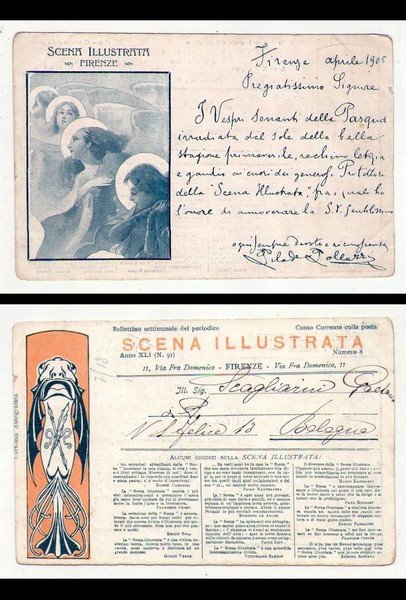 Cartolina / postcard SCENA ILLUSTRATA - Firenze. Scritta e firmata …