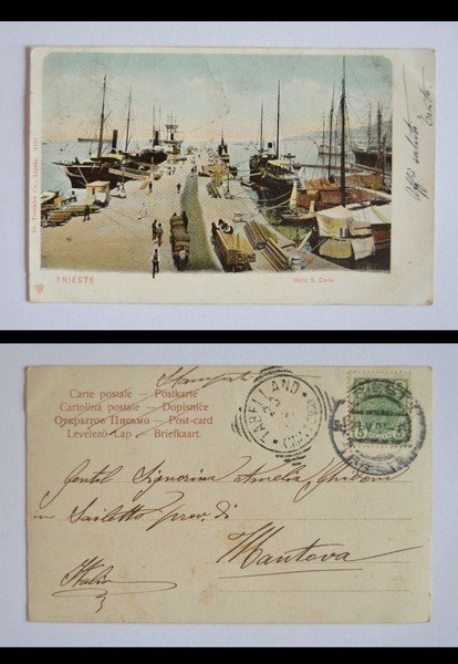 Cartolina / postcard TRIESTE - Molo San Carlo. 1907