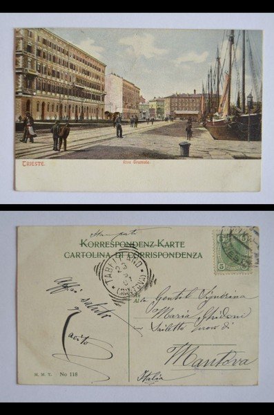 Cartolina / postcard TRIESTE - Riva Grumula. 1907. M.M.T. N°118