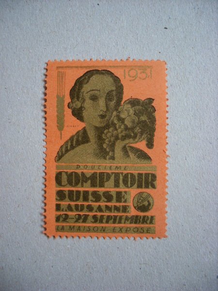 "Comptoir Suisse Lausanne 1931" 1 bollo ERINNOFILO