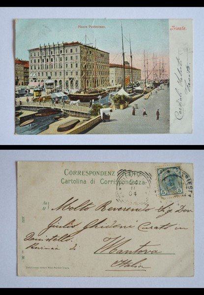 Cartolina / postcard TRIESTE - Piazza Ponterosso. 1904