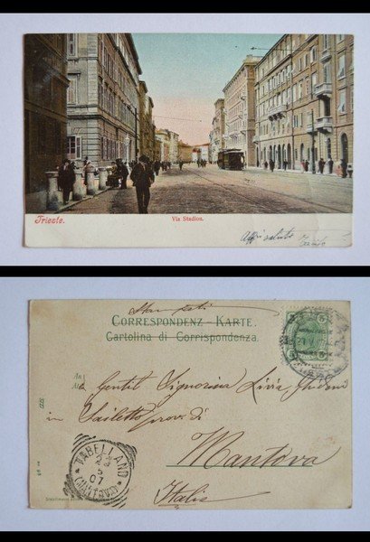 Cartolina / postcard TRIESTE - Via Stadion. 1907