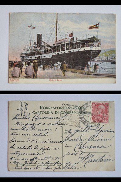 Cartolina / postcard TRIESTE - Molo San Carlo. 1908