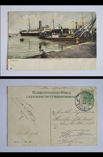 Cartolina / postcard TRIESTE - Punto Franco. Freihafen. 1906. M.M.T.N°108