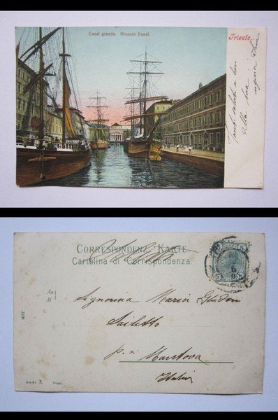 Cartolina / postcard TRIESTE - Canal grande. Grosser Kanal. 1905 …