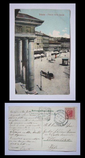 Cartolina / postcard TRIESTE - Piazza della Borsa. 1907. S.D.M.N°5300