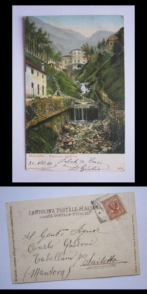 Cartolina / postcard RECOARO (Vicenza) Posizione Artistica. 1905