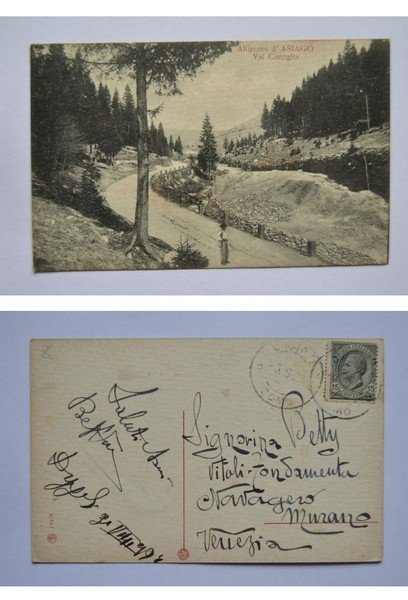 Cartolina / postcard Altipiano d'ASIAGO - Val Canaglia. 1921 ca.