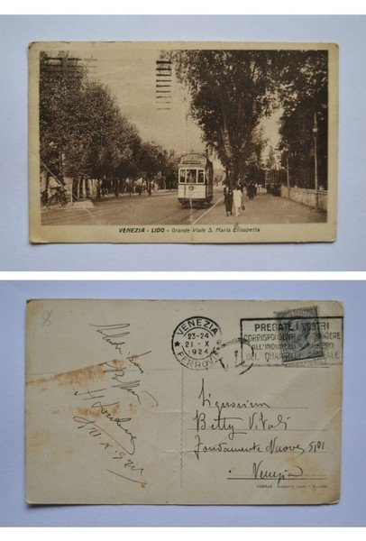 Cartolina / postcard VENEZIA - LIDO. Grande Viale S. Maria …