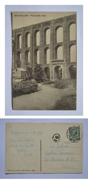 Cartolina / postcard MADDALONI (Caserta) - Ponti della Valle. 1916