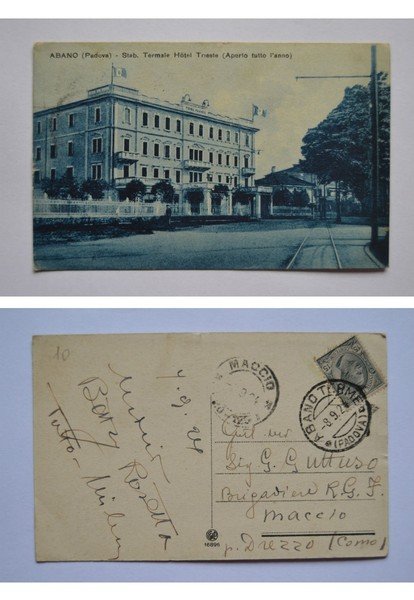 Cartolina / postcard ABANO (Padova) - Stab. Termale Hotel Trieste …