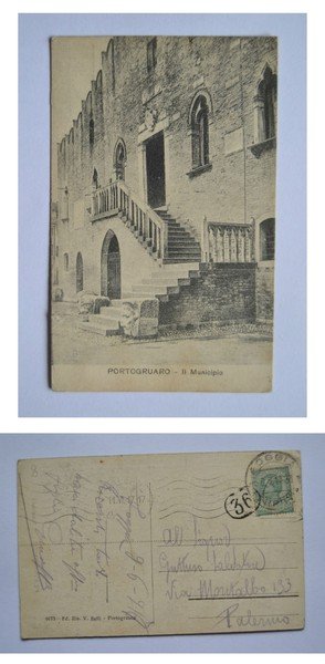 Cartolina / postcard PORTOGRUARO (Venezia) - Il Municipio. 1917