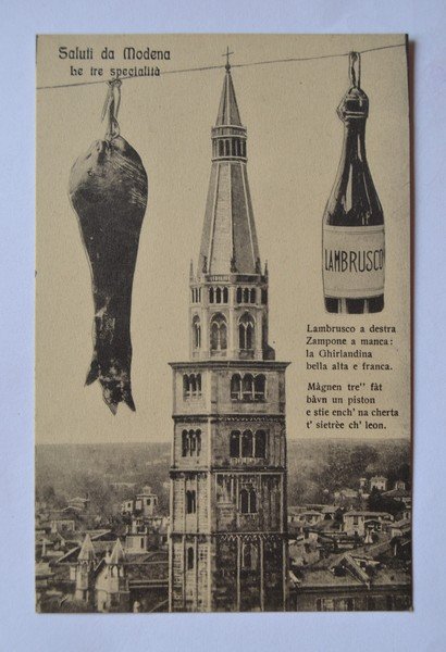 Cartolina / postcard Saluti da MODENA - Le tre specialità …