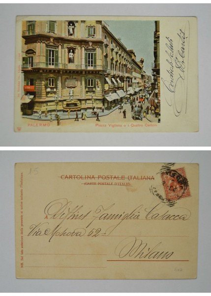 Cartolina / postcard PALERMO - Piazza Vigliena o i Quattro …