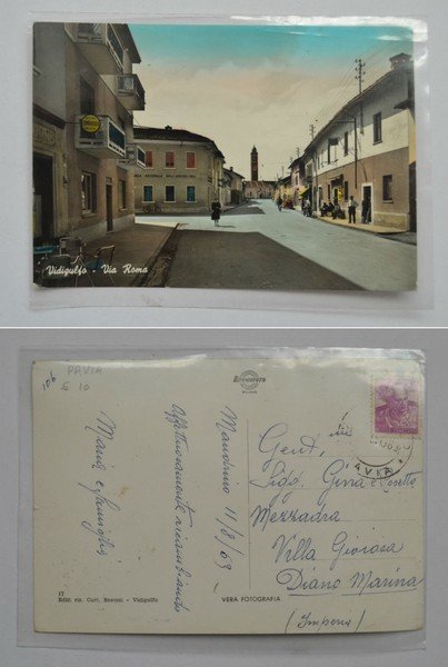 Cartolina / postcard Vidigulfo (Pavia) - Via Roma. 1963