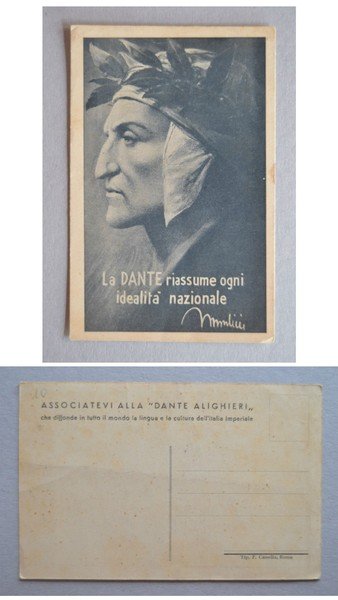 Cartolina Associatevi alla Dante Alighieri - "La Dante riassume ogni …